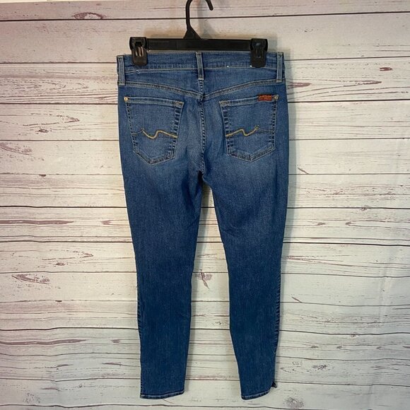 7 For All Mankind Ankle Skinny Jeans Women's Size 28 (28 x 28) Split Ankle - Picture 3 of 14